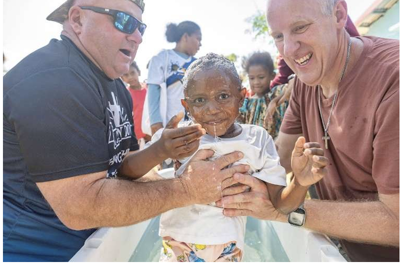 Child being baptized