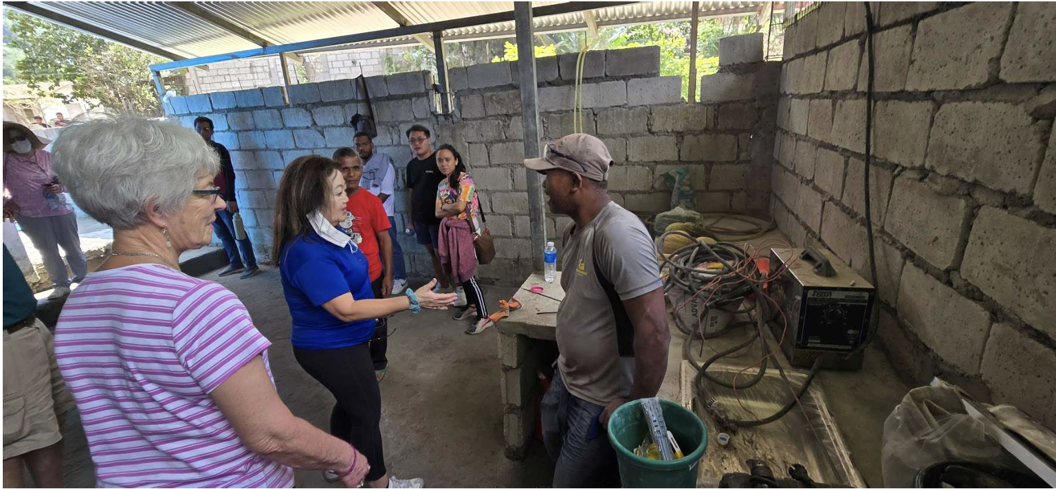 Mission team visiting the construction area