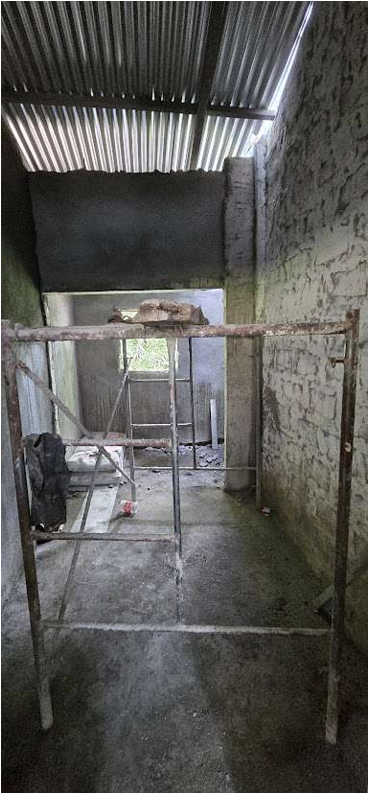 Parsonage and kitchen interior under construction
